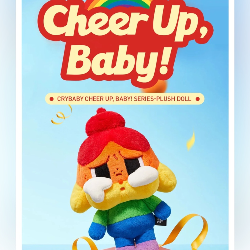 Cheer Up Baby Plush Doll - Colorful Rainbow Design
